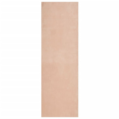 Tappeto a Pelo Corto HUARTE Morbido e Lavabile Rosato 80x250 cm