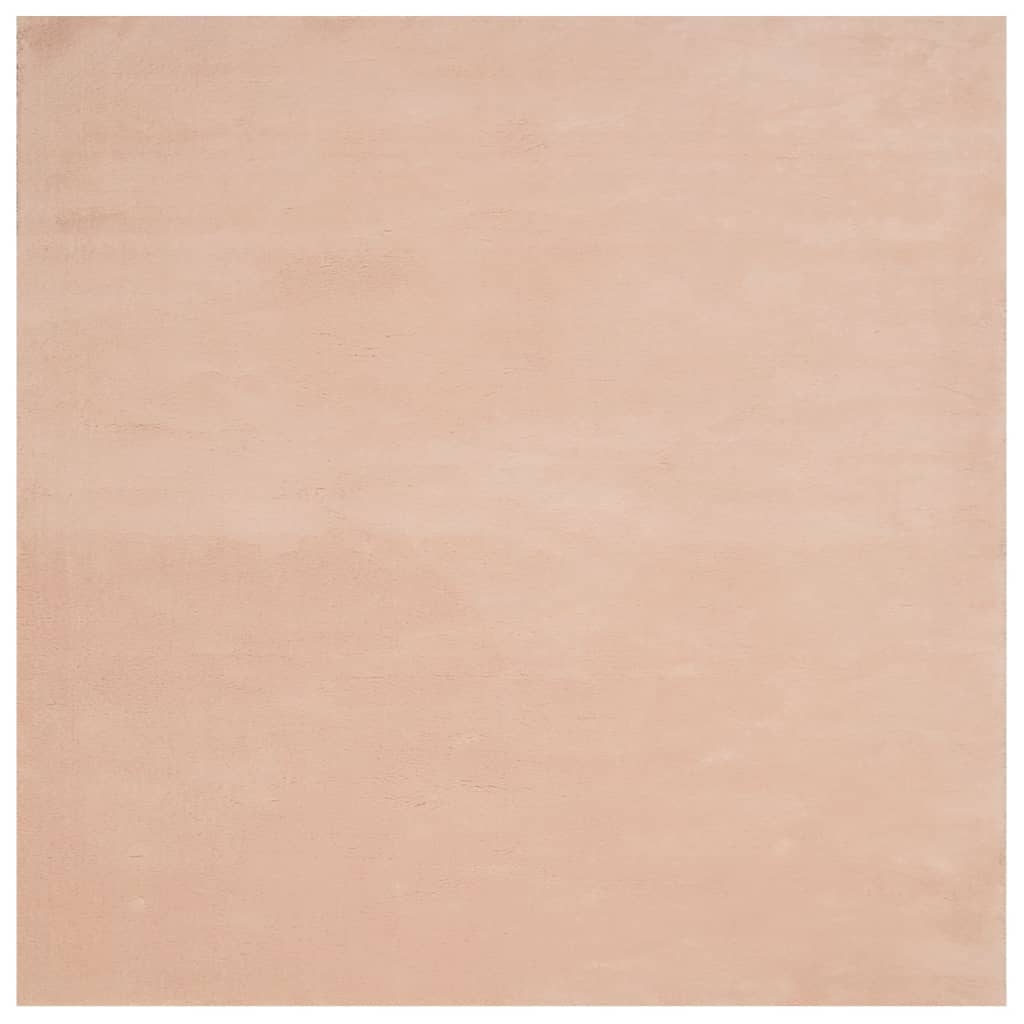 Tappeto a Pelo Corto HUARTE Morbido e Lavabile Rosato 120x120cm