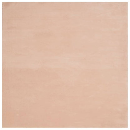 Tappeto a Pelo Corto HUARTE Morbido e Lavabile Rosato 120x120cm