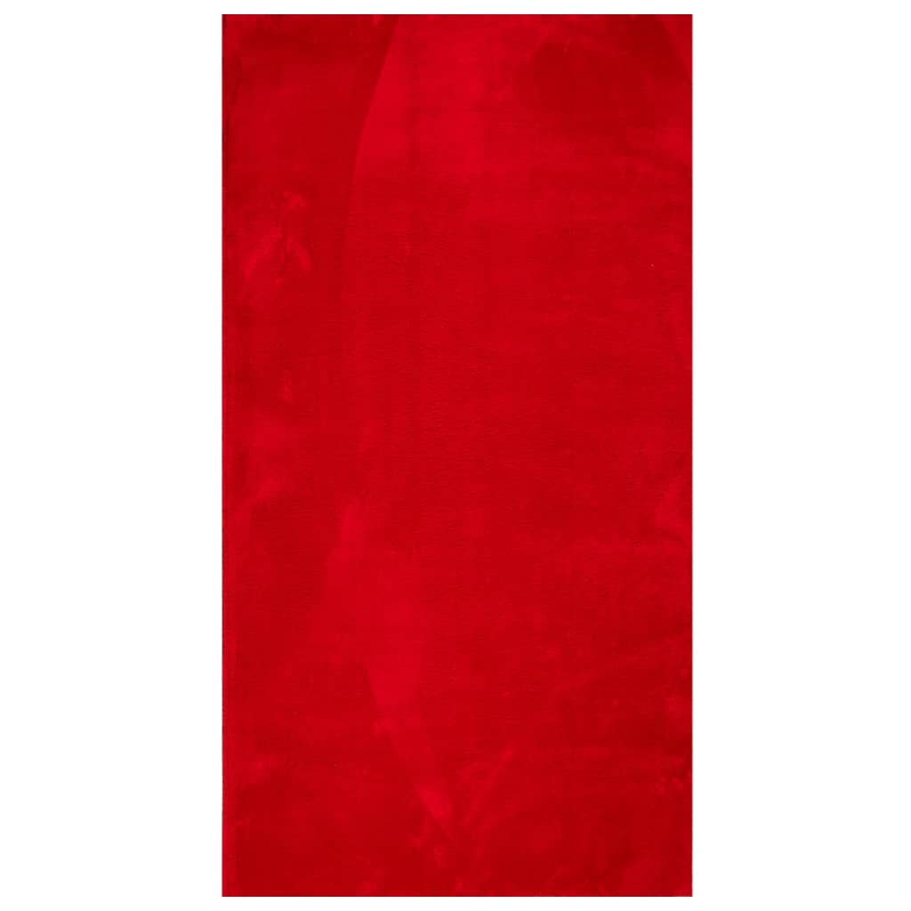 Tappeto a Pelo Corto HUARTE Morbido e Lavabile Rosso 80x150 cm
