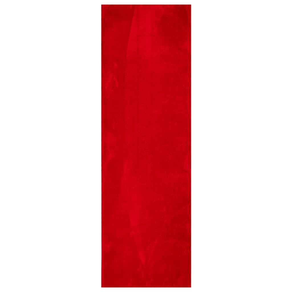 Tappeto a Pelo Corto HUARTE Morbido e Lavabile Rosso 80x250 cm