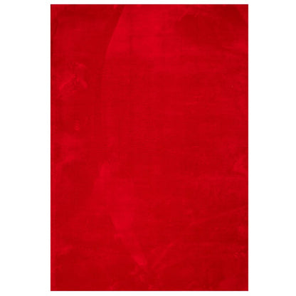 Tappeto a Pelo Corto HUARTE Morbido e Lavabile Rosso 160x230cm
