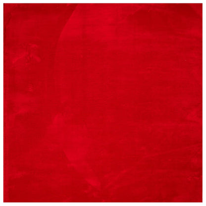 Tappeto a Pelo Corto HUARTE Morbido e Lavabile Rosso 200x200cm