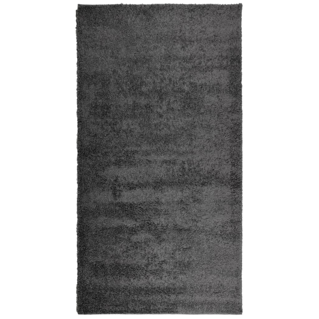 Tappeto Shaggy PAMPLONA a Pelo Lungo Moderno Antracite 80x150cm