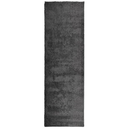 Tappeto Shaggy PAMPLONA a Pelo Lungo Moderno Antracite 80x250cm