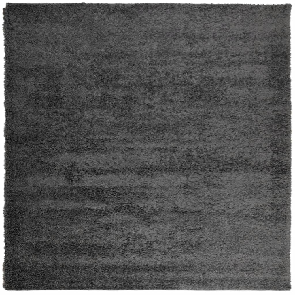 Tappeto Shaggy PAMPLONA Pelo Lungo Moderno Antracite 200x200cm
