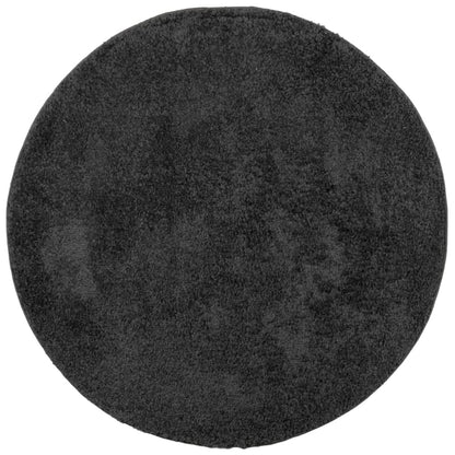 Tappeto Shaggy PAMPLONA a Pelo Lungo Moderno Nero Ã˜ 80 cm