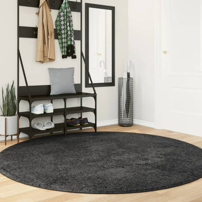 Tappeto Shaggy PAMPLONA a Pelo Lungo Moderno Antracite Ø 200 cm