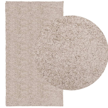 Tappeto Shaggy PAMPLONA a Pelo Lungo Moderno Beige 60x110 cm