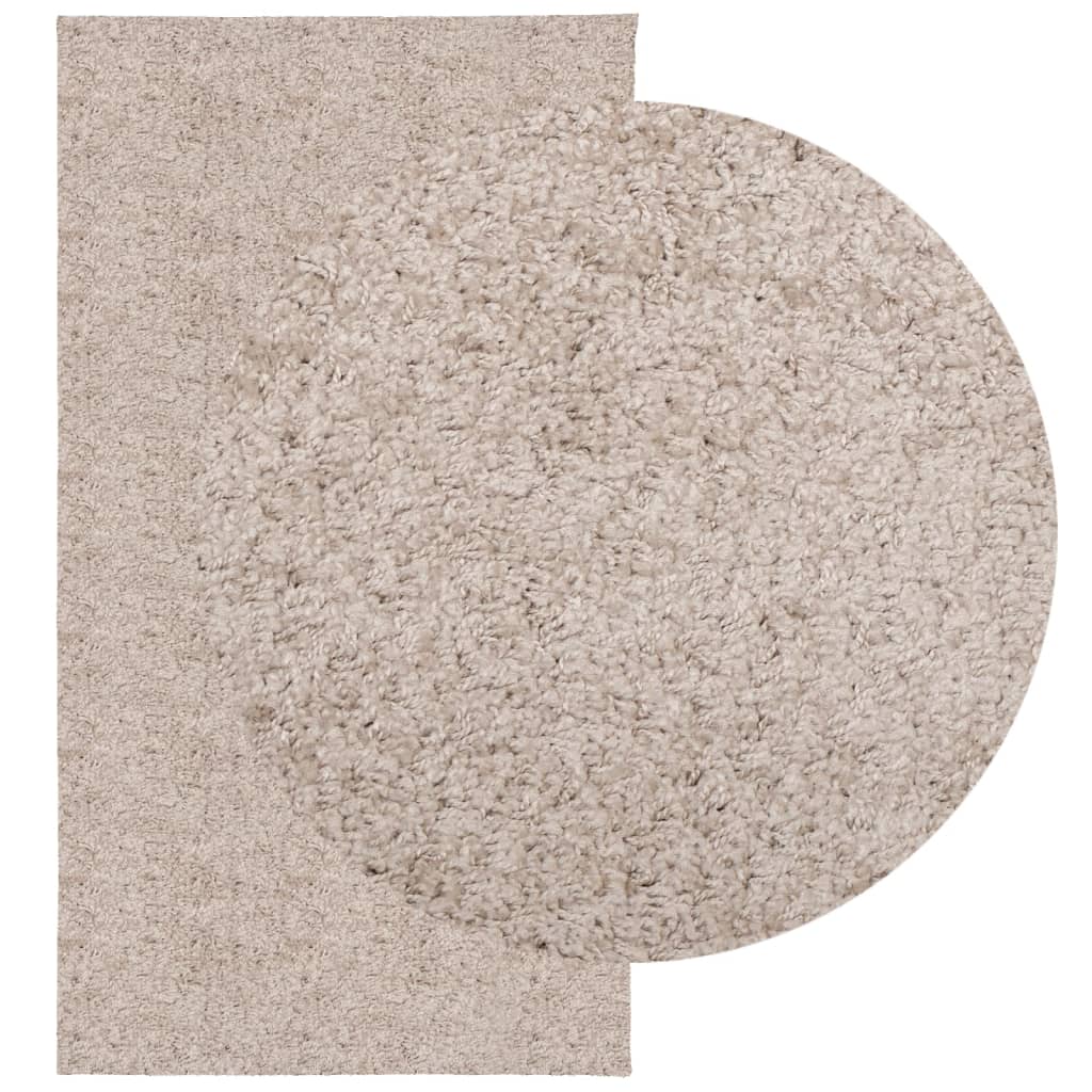 Tappeto Shaggy PAMPLONA a Pelo Lungo Moderno Beige 80x250 cm