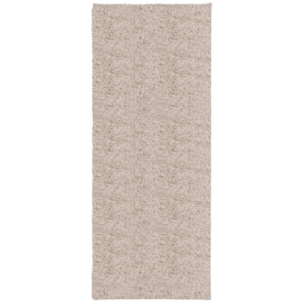 Tappeto Shaggy PAMPLONA a Pelo Lungo Moderno Beige 80x200 cm