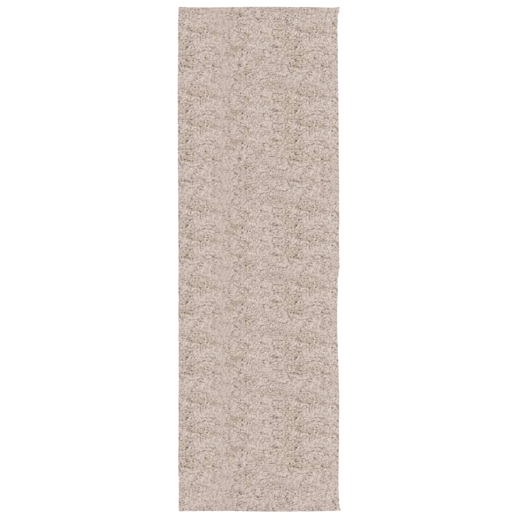 Tappeto Shaggy PAMPLONA a Pelo Lungo Moderno Beige 80x250 cm