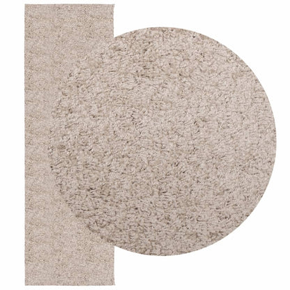 Tappeto Shaggy PAMPLONA a Pelo Lungo Moderno Beige 80x250 cm