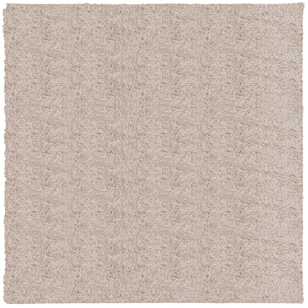 Tappeto Shaggy PAMPLONA a Pelo Lungo Moderno Beige 240x240 cm