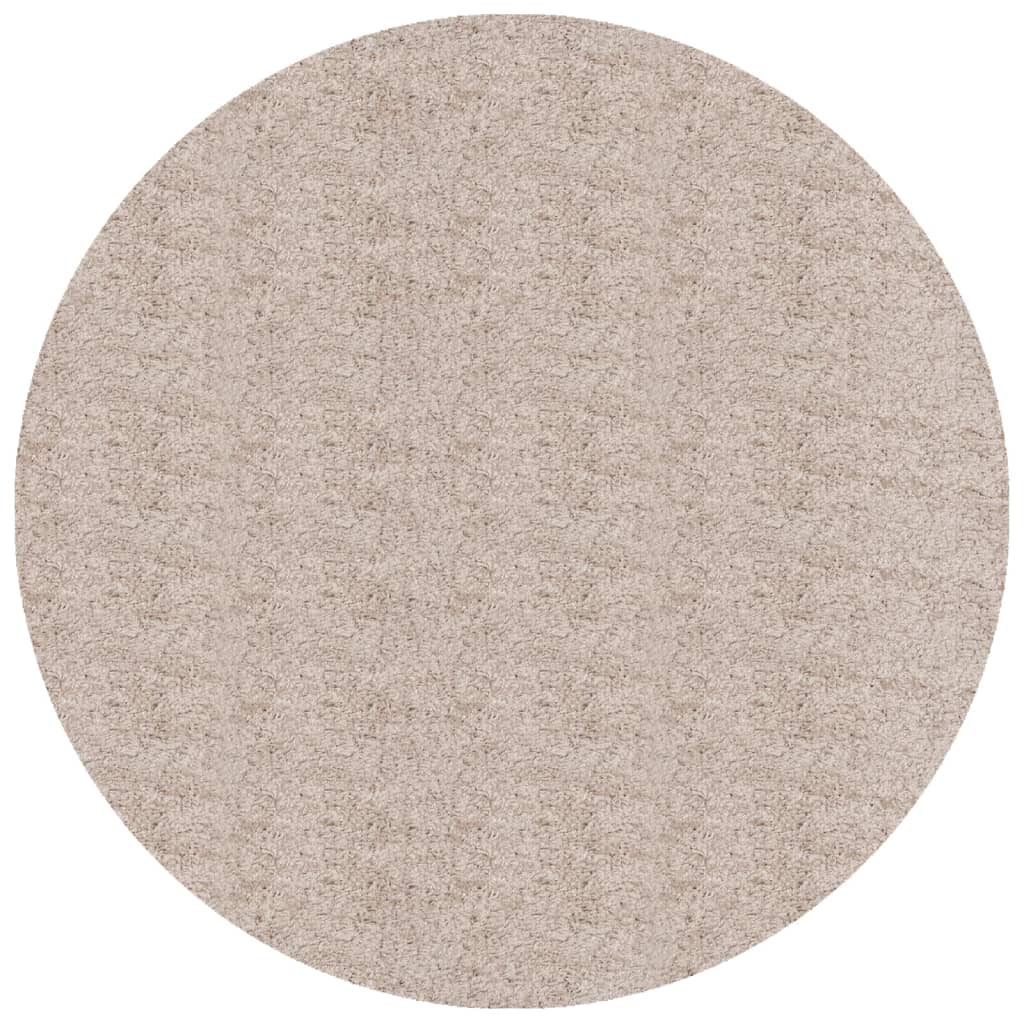 Tappeto Shaggy PAMPLONA a Pelo Lungo Moderno Beige Ã˜ 160 cm