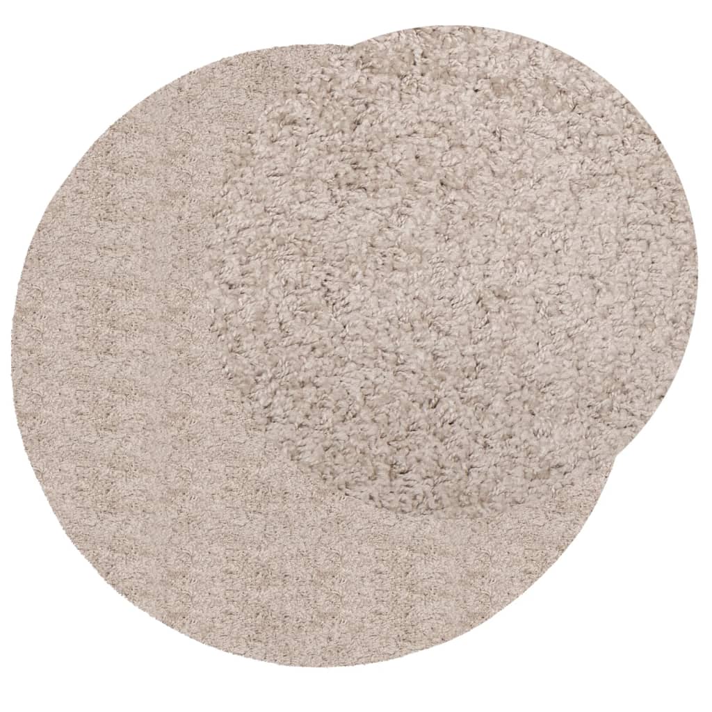 Tappeto Shaggy PAMPLONA a Pelo Lungo Moderno Beige Ã˜ 160 cm