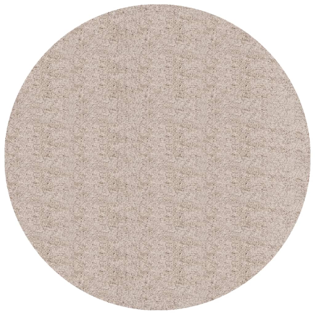Tappeto Shaggy PAMPLONA a Pelo Lungo Moderno Beige Ø 200 cm