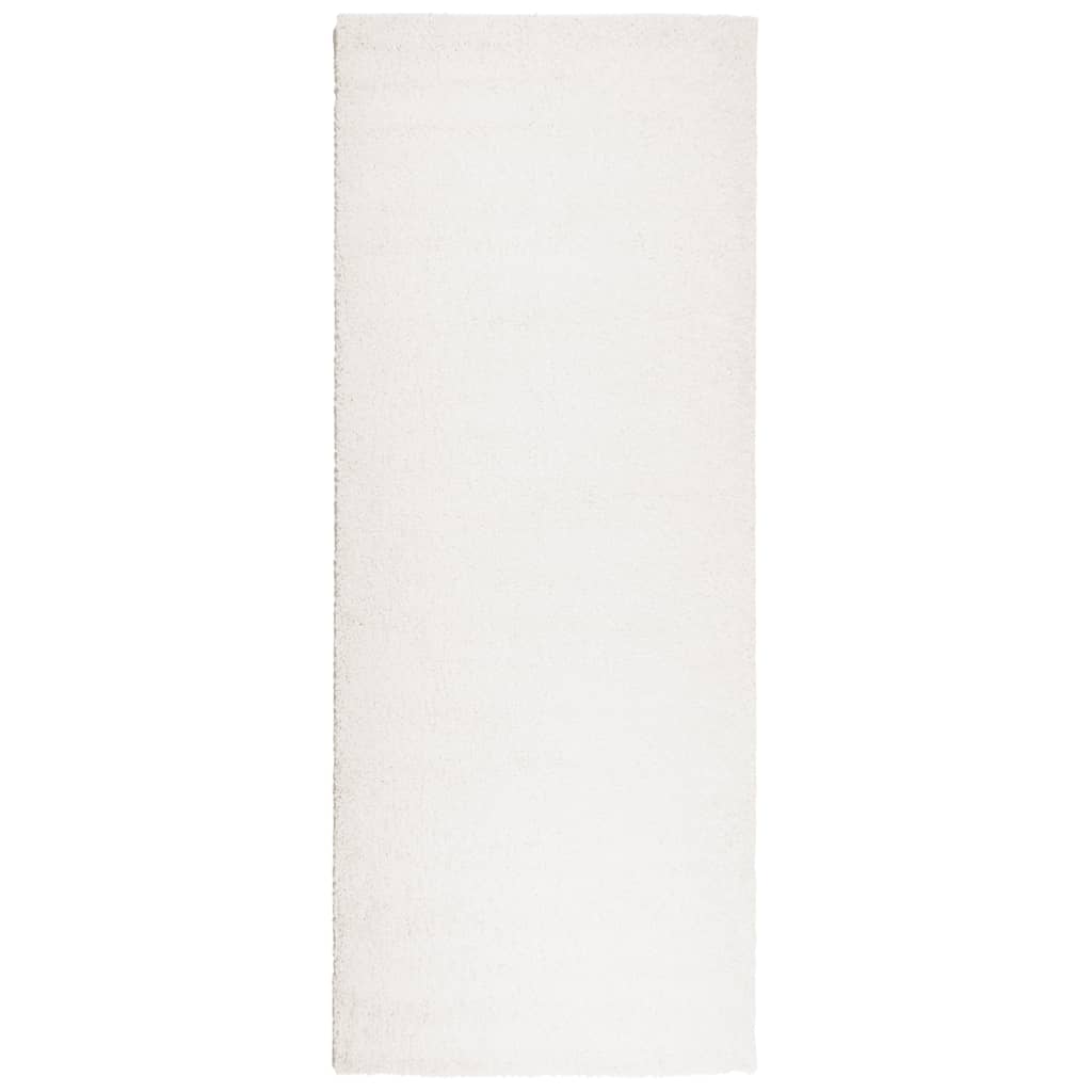 Tappeto Shaggy PAMPLONA a Pelo Lungo Moderno Crema 80x200 cm