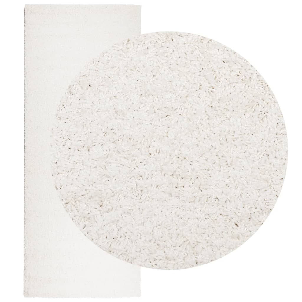 Tappeto Shaggy PAMPLONA a Pelo Lungo Moderno Crema 80x200 cm