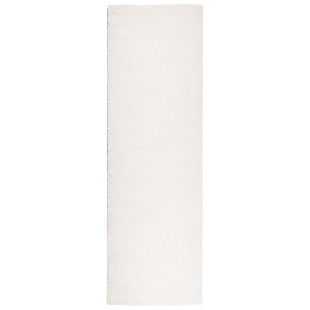Tappeto Shaggy PAMPLONA a Pelo Lungo Moderno Crema 80x250 cm