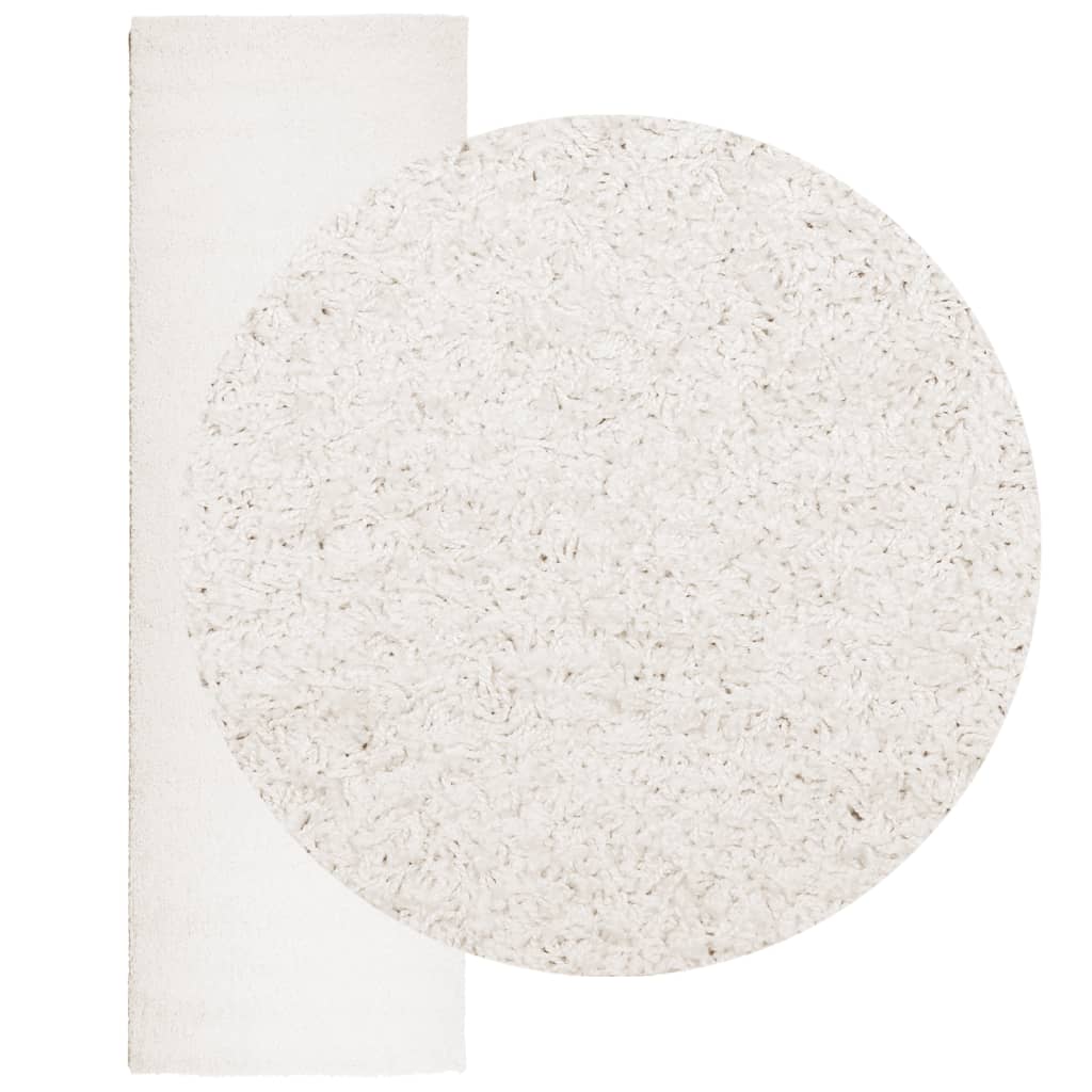 Tappeto Shaggy PAMPLONA a Pelo Lungo Moderno Crema 80x250 cm