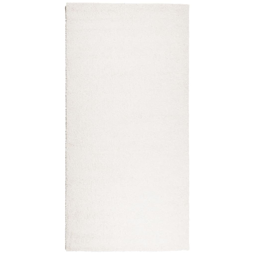 Tappeto Shaggy PAMPLONA a Pelo Lungo Moderno Crema 100x200 cm