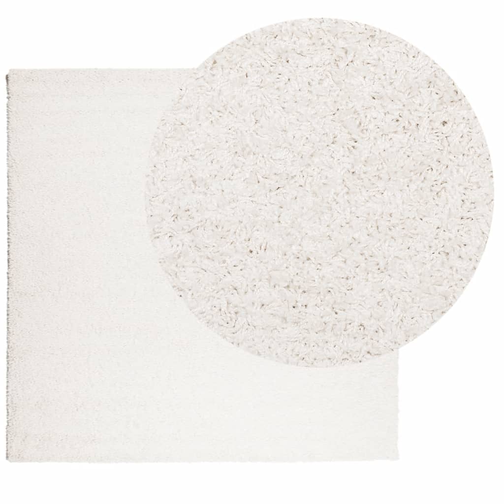 Tappeto Shaggy PAMPLONA a Pelo Lungo Moderno Crema 160x160 cm