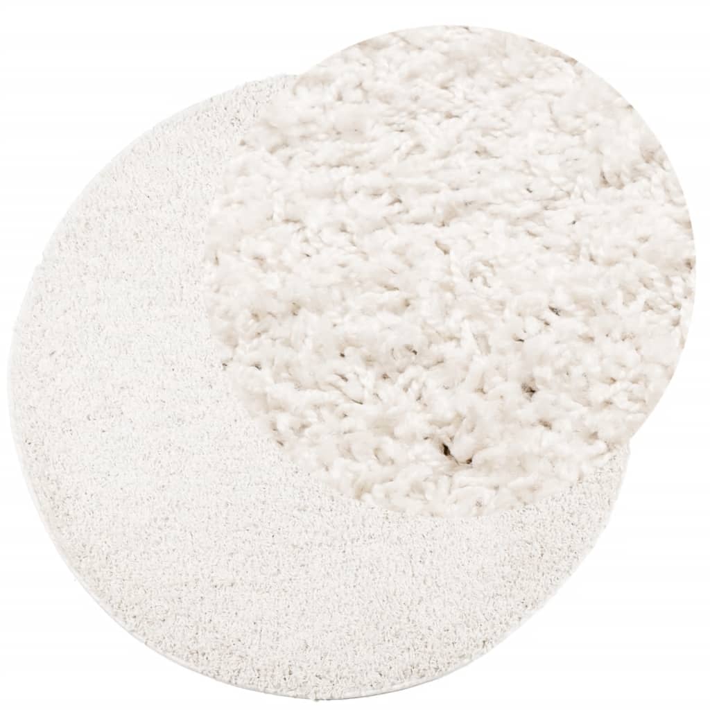 Tappeto Shaggy PAMPLONA a Pelo Lungo Moderno Crema Ø 80 cm