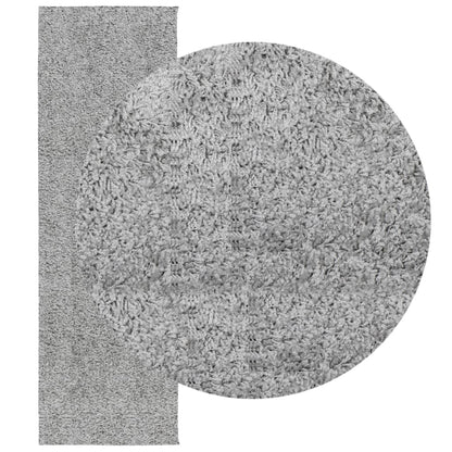 Tappeto Shaggy PAMPLONA a Pelo Lungo Moderno Grigio 80x250 cm