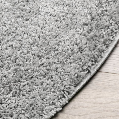 Tappeto Shaggy PAMPLONA a Pelo Lungo Moderno Grigio Ø 80 cm