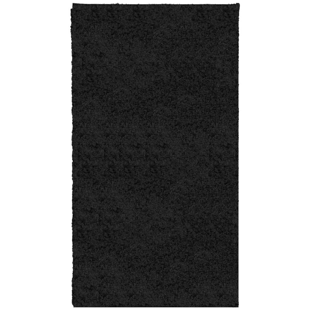 Tappeto Shaggy PAMPLONA a Pelo Lungo Moderno Nero 60x110 cm