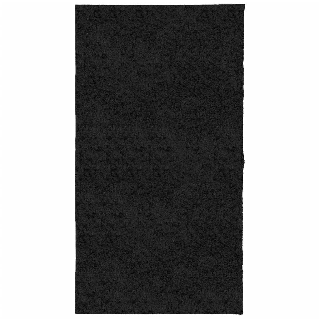 Tappeto Shaggy PAMPLONA a Pelo Lungo Moderno Nero 80x150 cm