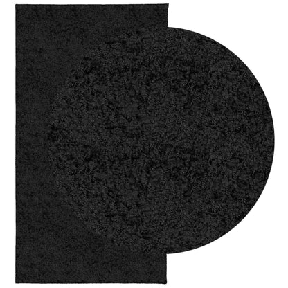 Tappeto Shaggy PAMPLONA a Pelo Lungo Moderno Nero 80x150 cm