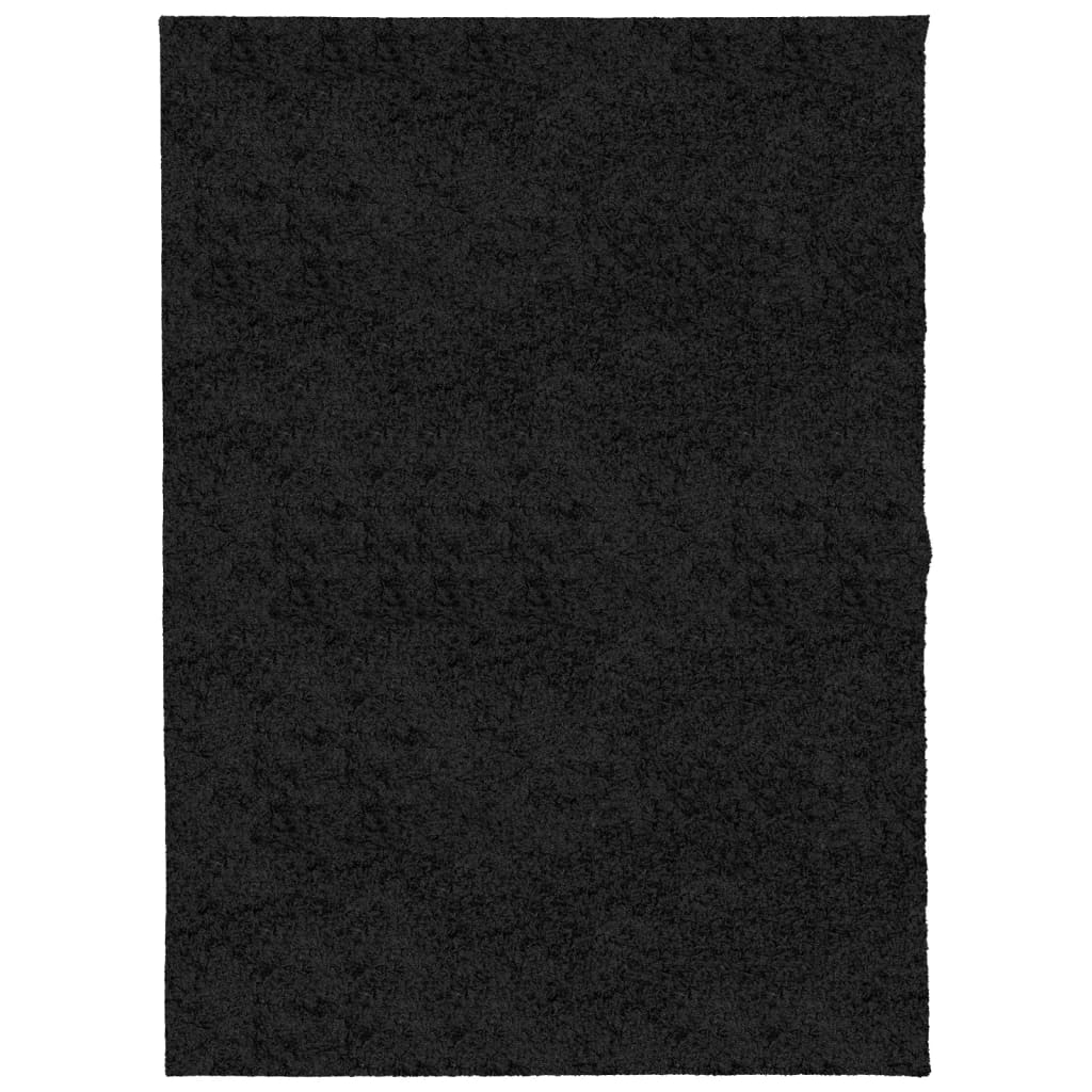 Tappeto Shaggy PAMPLONA a Pelo Lungo Moderno Nero 140x200 cm