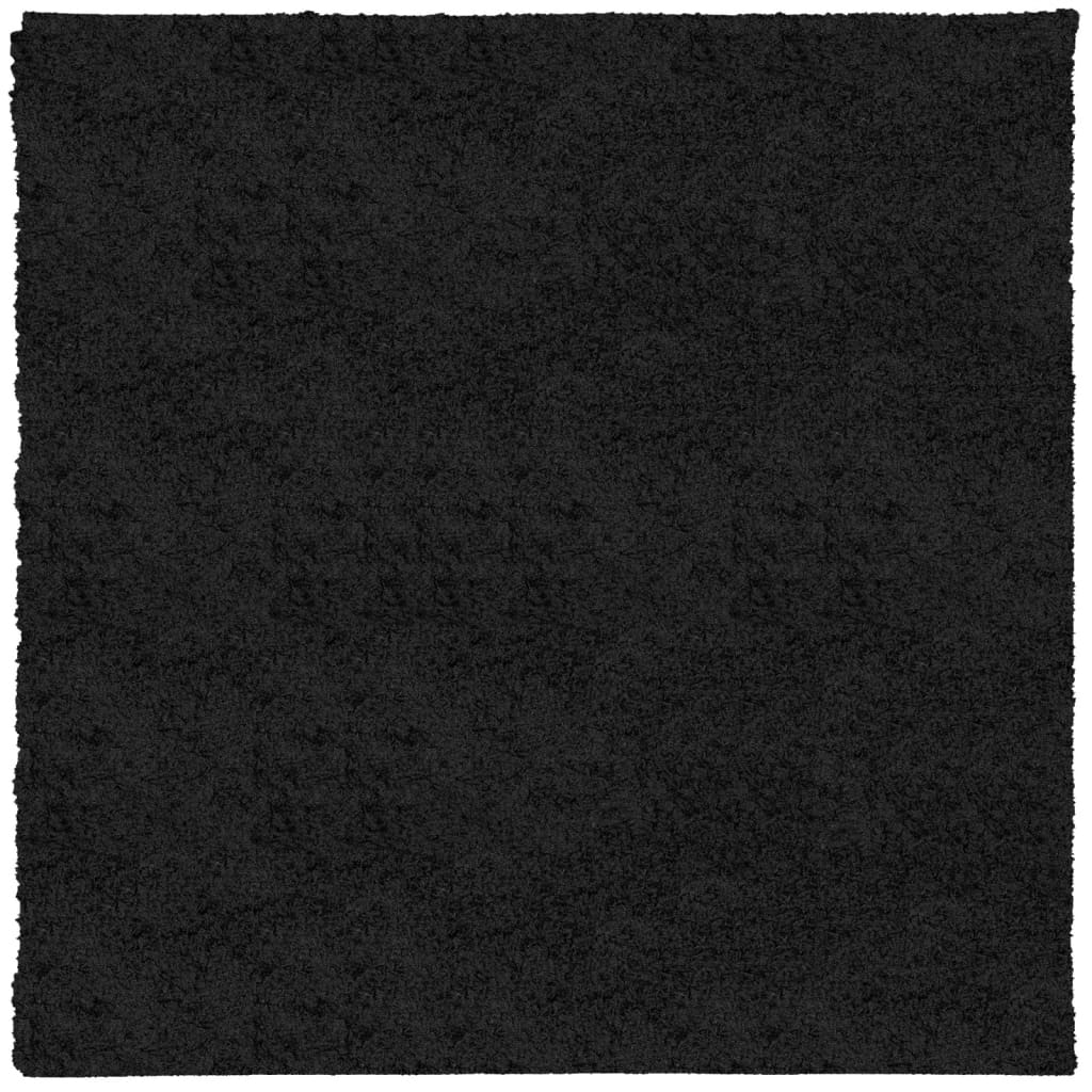Tappeto Shaggy PAMPLONA a Pelo Lungo Moderno Nero 160x160 cm