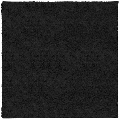 Tappeto Shaggy PAMPLONA a Pelo Lungo Moderno Nero 160x160 cm