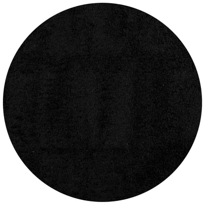 Tappeto Shaggy PAMPLONA a Pelo Lungo Moderno Nero Ø 280 cm