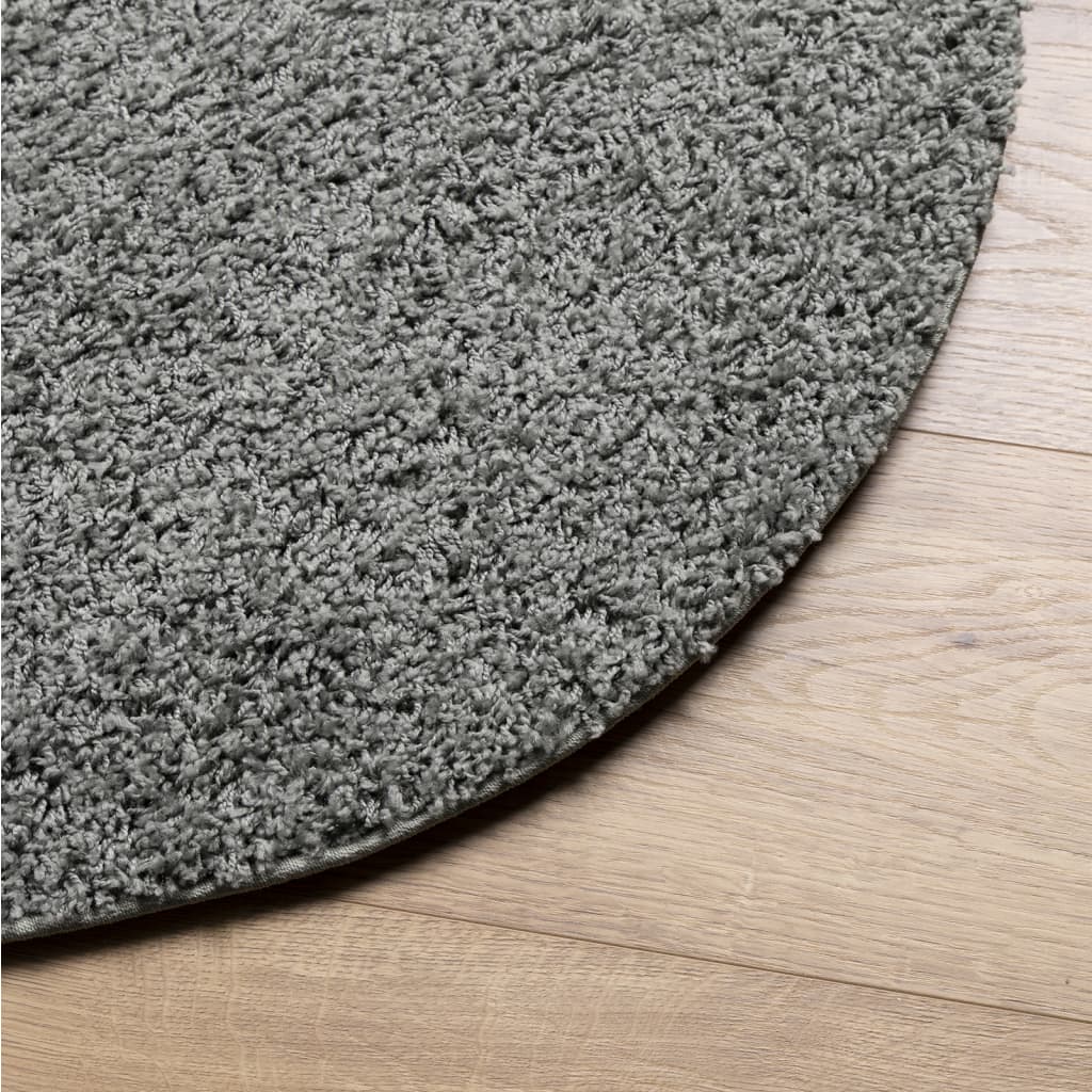 Tappeto Shaggy PAMPLONA a Pelo Lungo Moderno Verde Ã˜ 80 cm
