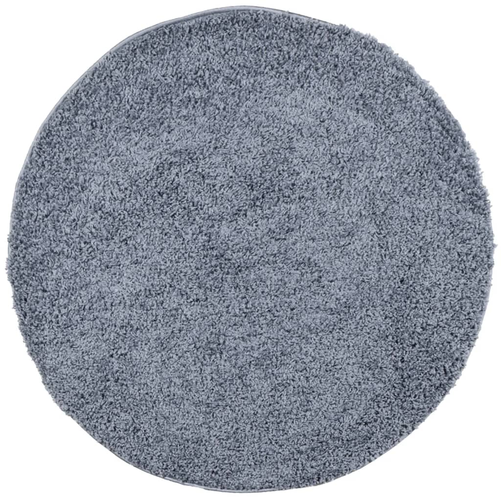 Tappeto Shaggy PAMPLONA a Pelo Lungo Moderno Blu Ø 80 cm