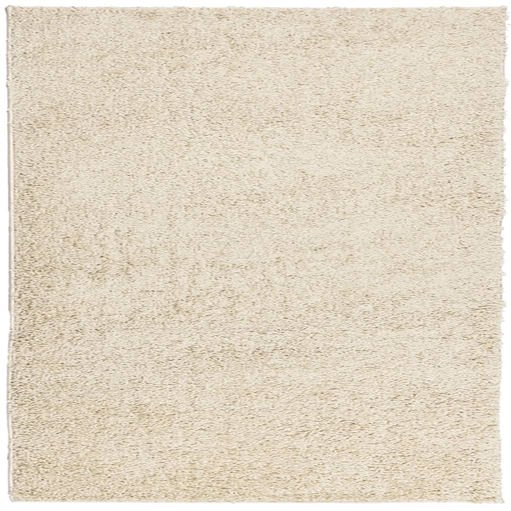 Tappeto Shaggy PAMPLONA a Pelo Lungo Moderno Oro 120x120 cm
