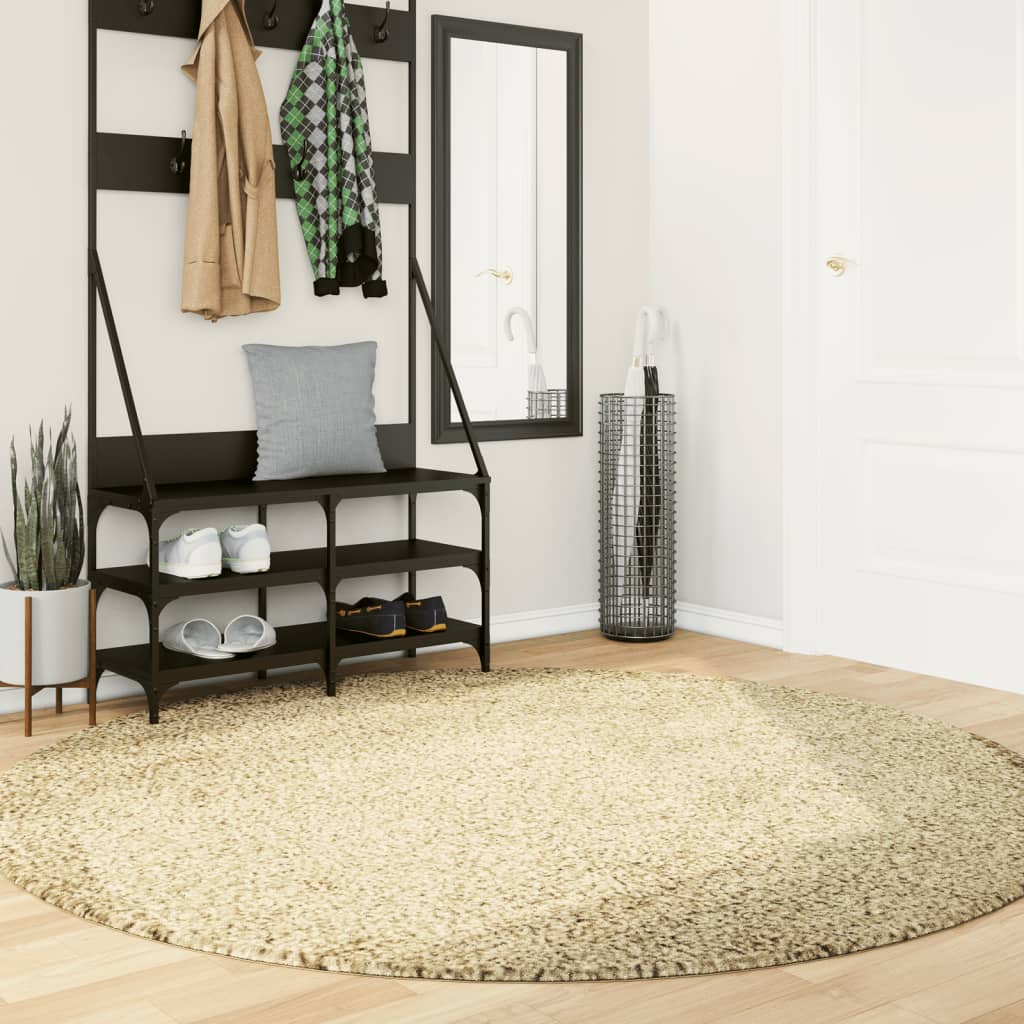 Tappeto Shaggy PAMPLONA a Pelo Lungo Moderno Oro Ã˜ 200 cm