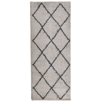 Tappeto Shaggy PAMPLONA a Pelo Lungo Beige e Antracite 80x200cm