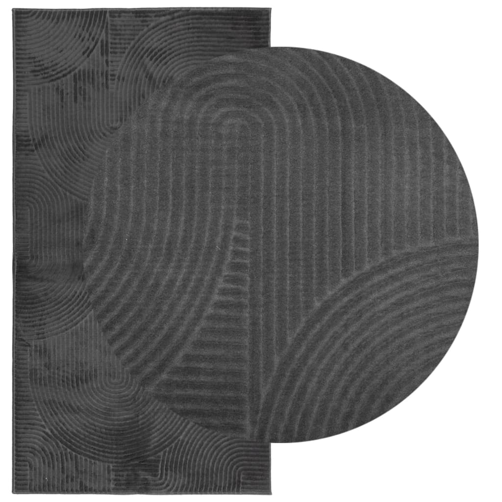 Tappeto IZA a Pelo Corto Aspetto Scandinavo antracite 80x150 cm