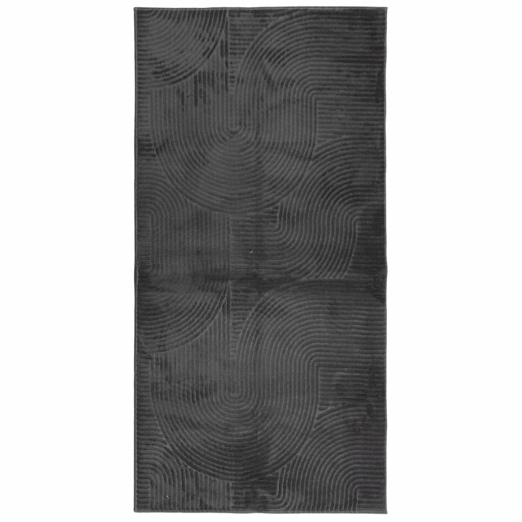 Tappeto IZA a Pelo Corto Aspetto Scandinavo antracite 100x200cm