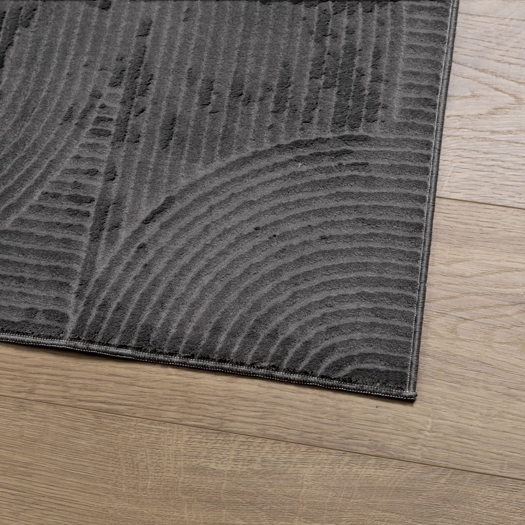 Tappeto IZA a Pelo Corto Aspetto Scandinavo antracite 140x200cm