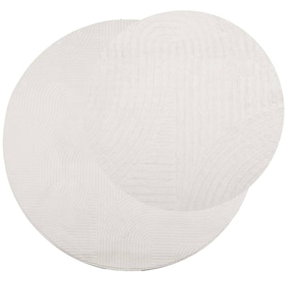 Tappeto IZA a Pelo Corto con Aspetto Scandinavo Crema Ã˜ 80 cm