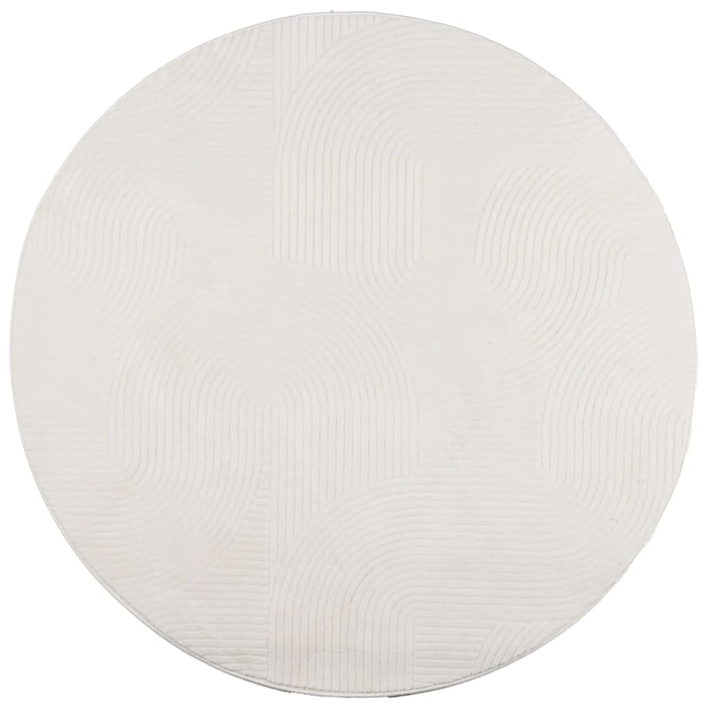 Tappeto IZA a Pelo Corto con Aspetto Scandinavo Crema Ã˜ 100 cm