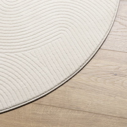 Tappeto IZA a Pelo Corto con Aspetto Scandinavo Crema Ã˜ 100 cm