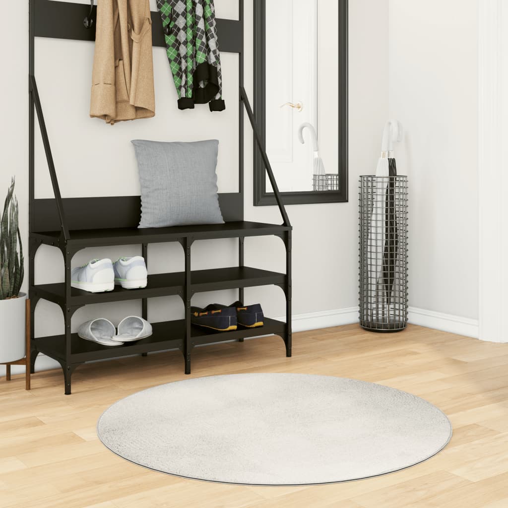 Tappeto IZA a Pelo Corto con Aspetto Scandinavo Crema Ã˜ 100 cm
