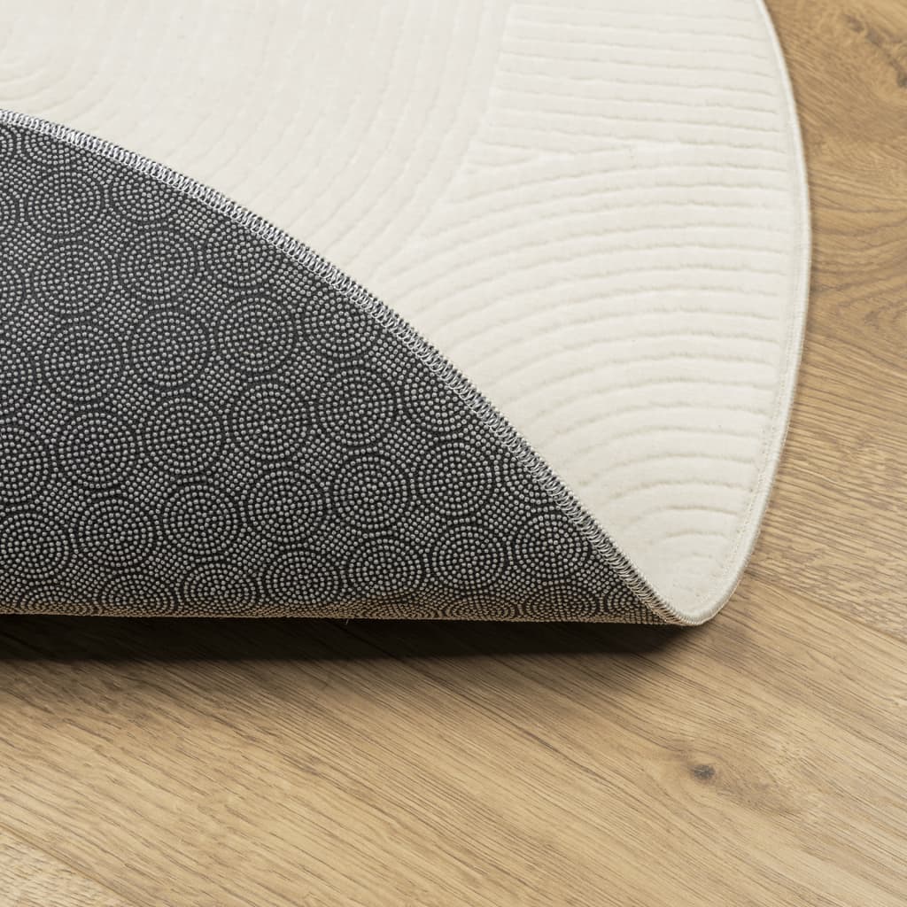 Tappeto IZA a Pelo Corto con Aspetto Scandinavo Crema Ã˜ 120 cm